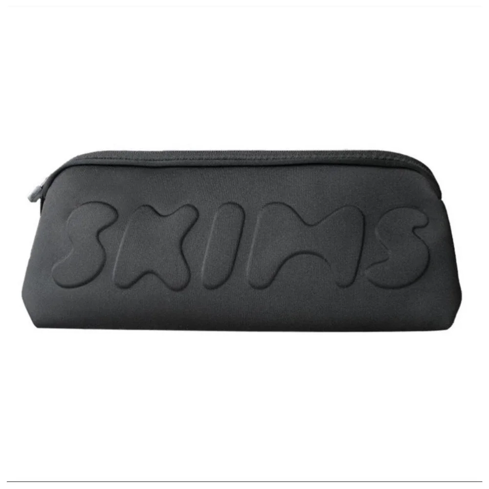 SKIMS Black Neoprene Case‎ Makeup Travel Bag Pouch Cosmetic Organizer New